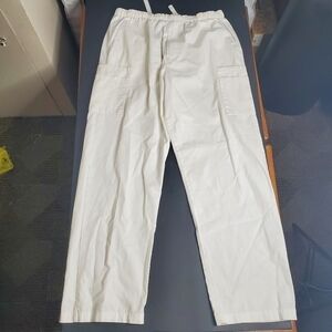 Landau Cargo Scrub Pants Size Large White